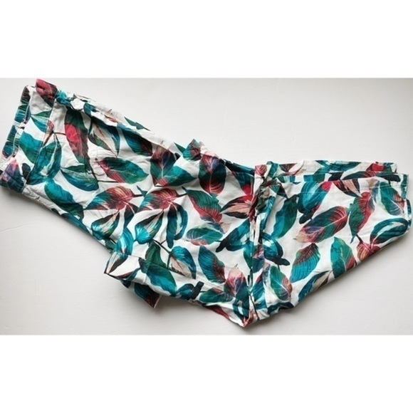 Onia • Topical Leafy Mila Pants • Green Pink White Loose Lightweight - Picture 4 of 8